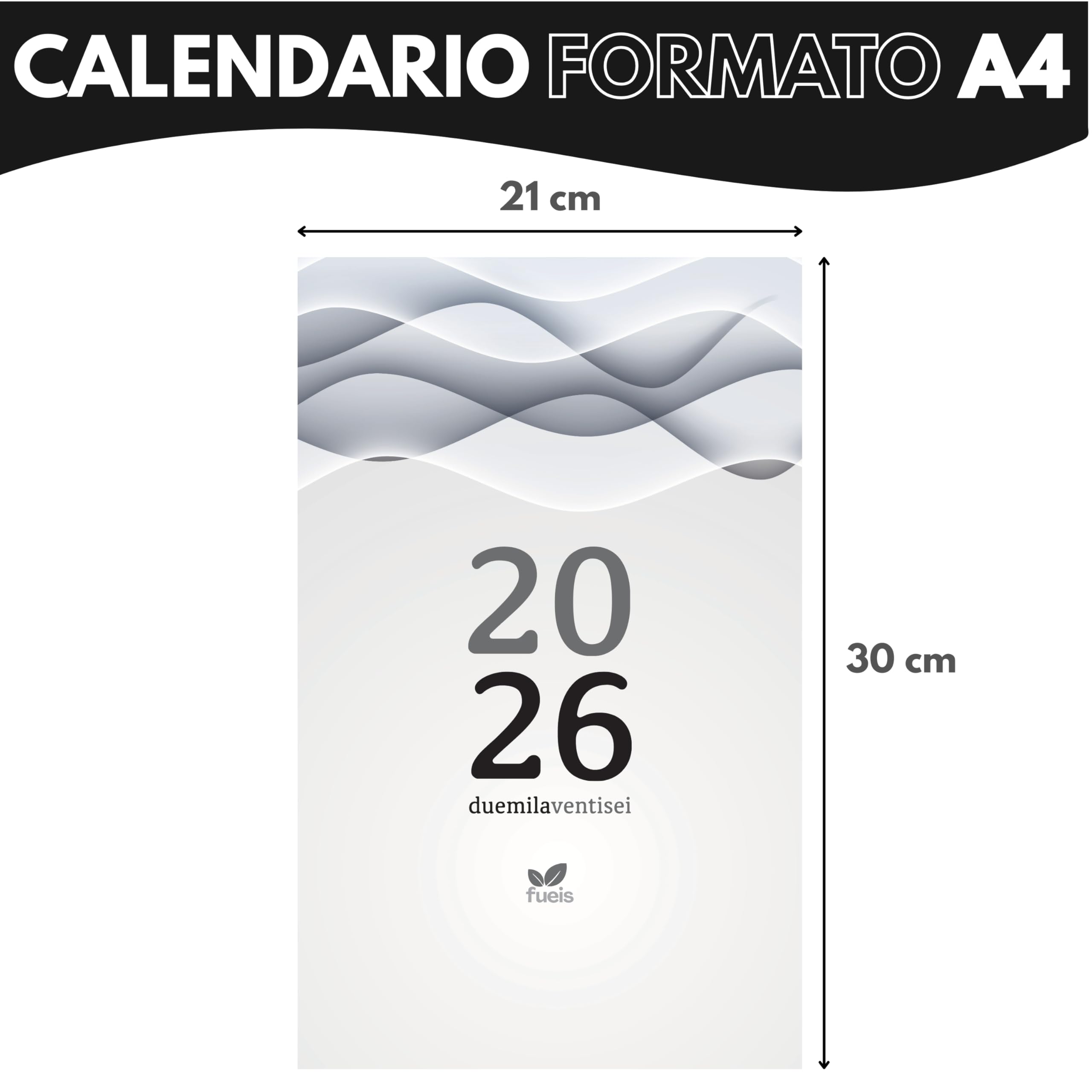 Calendario 2026 da Muro Italiano con 14 Mesi, Novembre 2025 - Dicembre 2026, Calendario da Parete 2026 con Spazi per Scrivere e Design Minimal