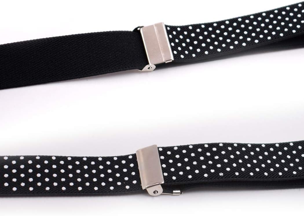 Kids Suspenders and Bow Tie Set, Adjustable Elastic Y Back with Metal Clips Suspender for Boys