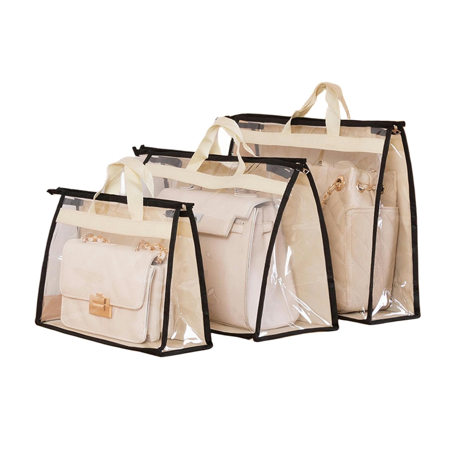Packing Cubes 3 Stück Handtaschen-Aufbewahrungsorganisator-Abdeckung, Damen-Geldbörse, Garderobe, hängende Toilettenartikel-Aufbewahrungstasche-XL-A