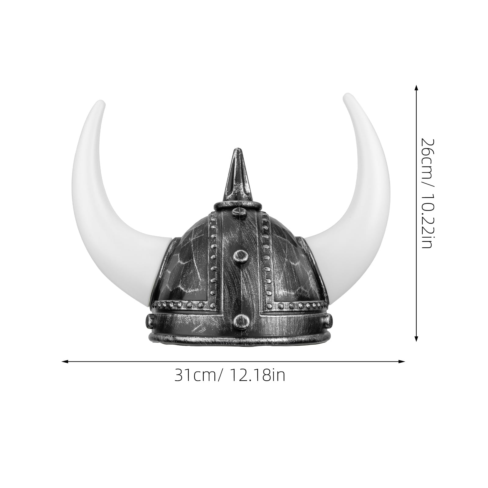 Homoyoyo Viking Costume Men Viking Helmet Horn Hat Buccaneers Hat Halloween Costume Supplies Warrior Make up Headgear Man Plastic - Image 2