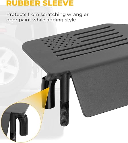 Miniatura 2 de Estriberas Wrangler mejoradas compatibles con Wrangler JK JL Gladiator JT 2007 a 2024, ángulo de 120 para puerta exterior, bisagra, pedales,