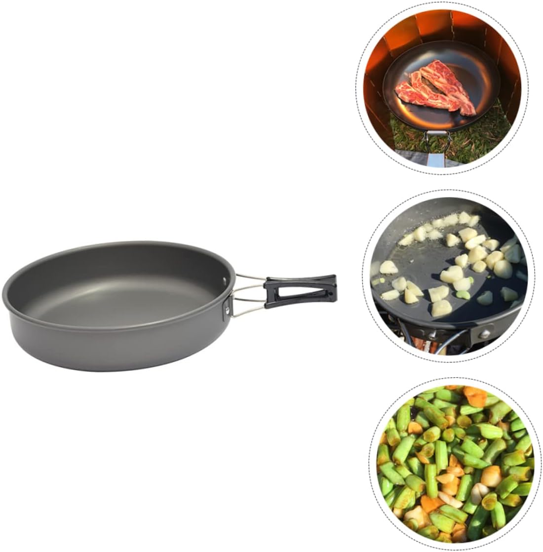SHOWERORO Collapsible Cooking Pot Outdoor Camping Non-Stick Pan Aluminum Pot for Hiking Picnic