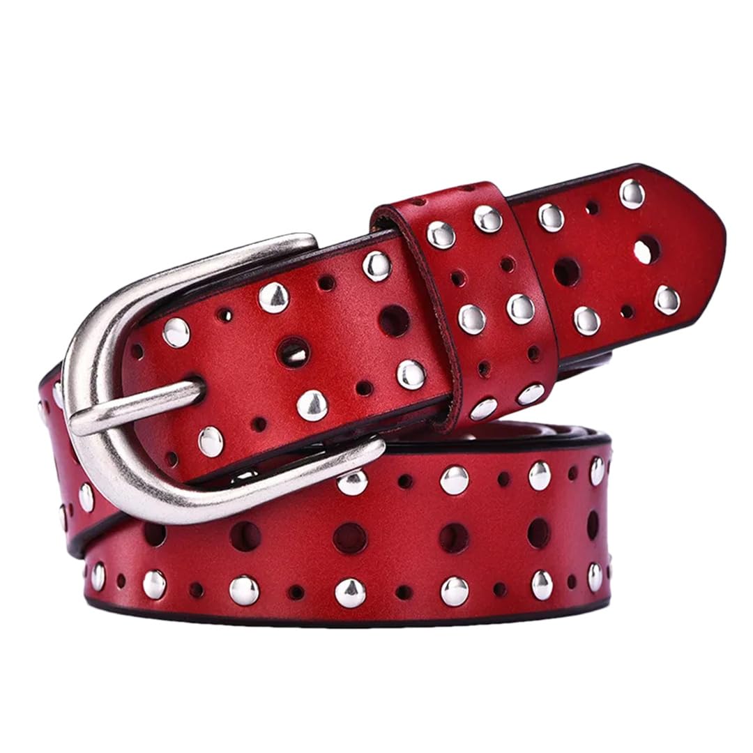 Cinturones con hebilla de piel auténtica para pantalones y accesorios para mujer
