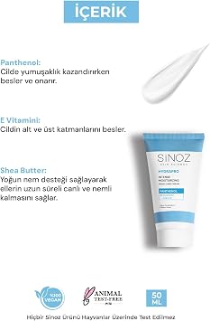 Sinoz Hydrapro Vitamin E Panthenol İçeren Yoğun Nemlendirici El Bakım Kremi 50 ml