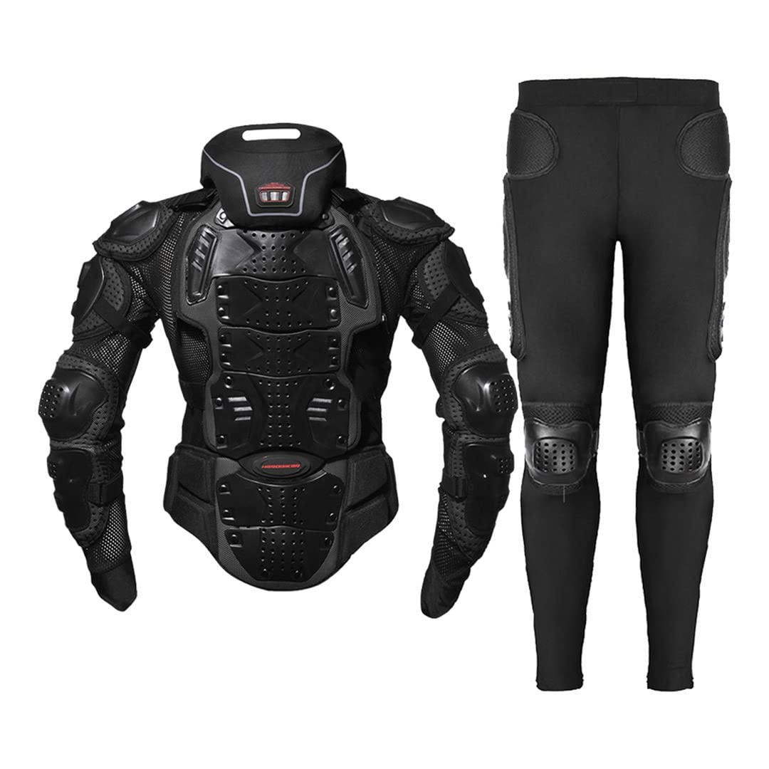 Motorcycle Jacket Men Body Armor Motorcycle Armor Motocross Racing Jacket Riding Motorbike Black Set 4 M
