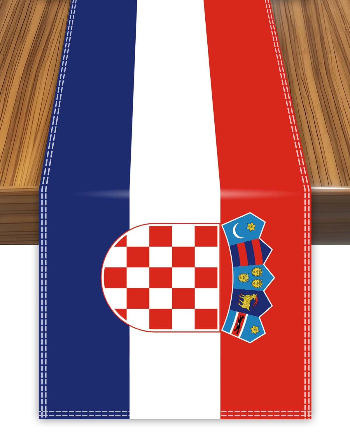Croatia Table Runner,Croats Croatians Flag Tablecolth for Dining Home Decor