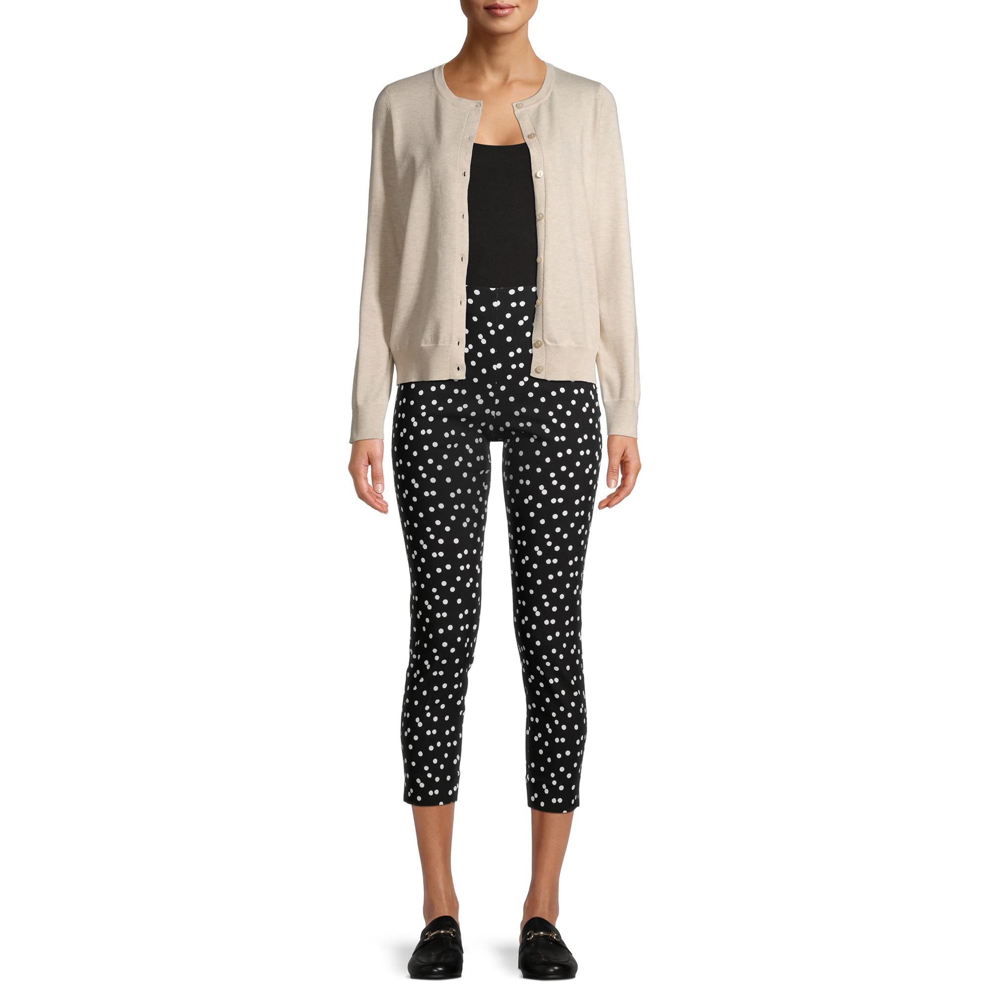 Time Tru Womens Millennium Skinny Pants 14 Black Dot