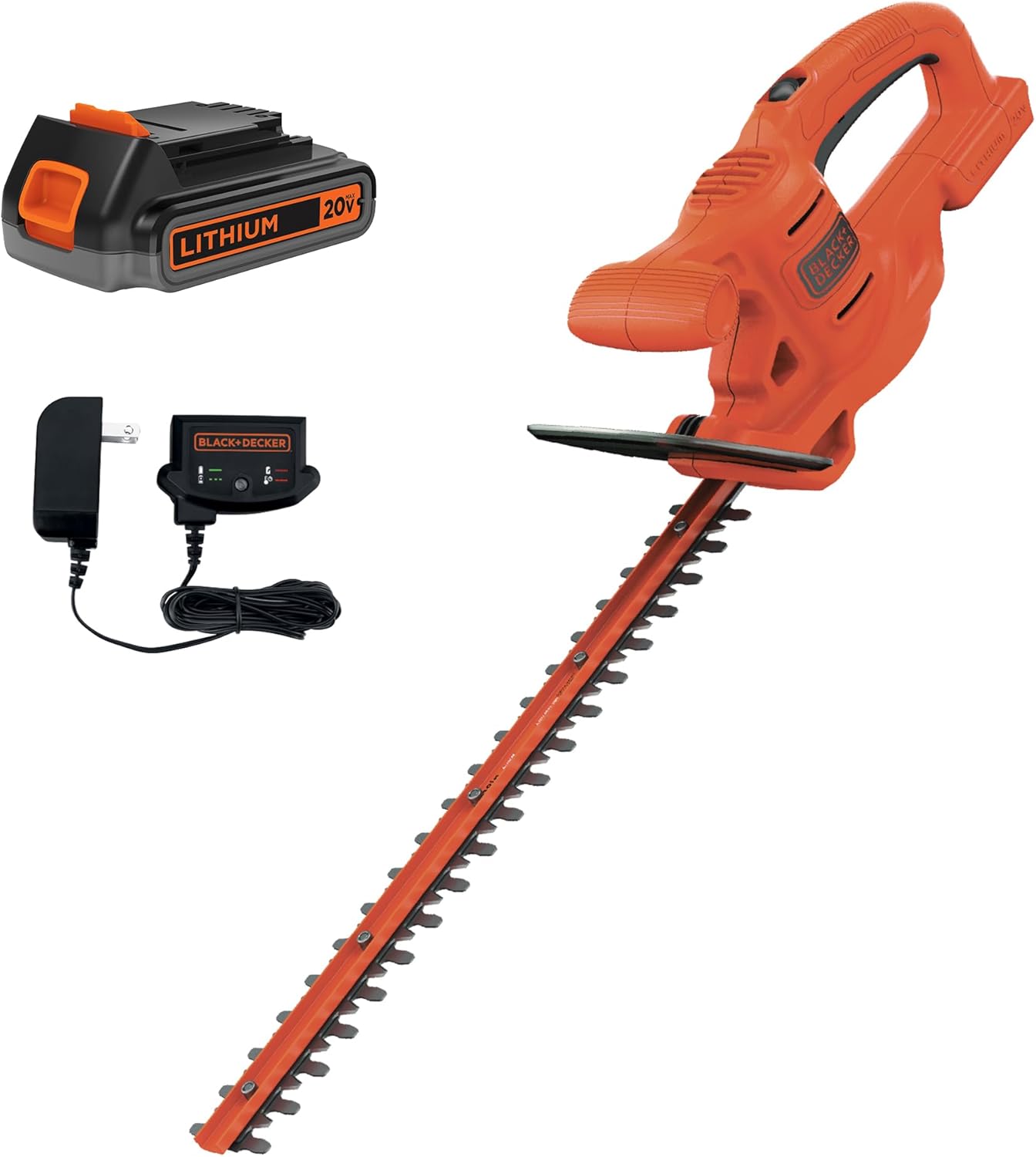 BLACK+DECKER LHT218C1 20V MAX Cordless Hedge Trimmer, 18-Inch Blade, Lightweight Reduced Vibration, Battery & Charger Included