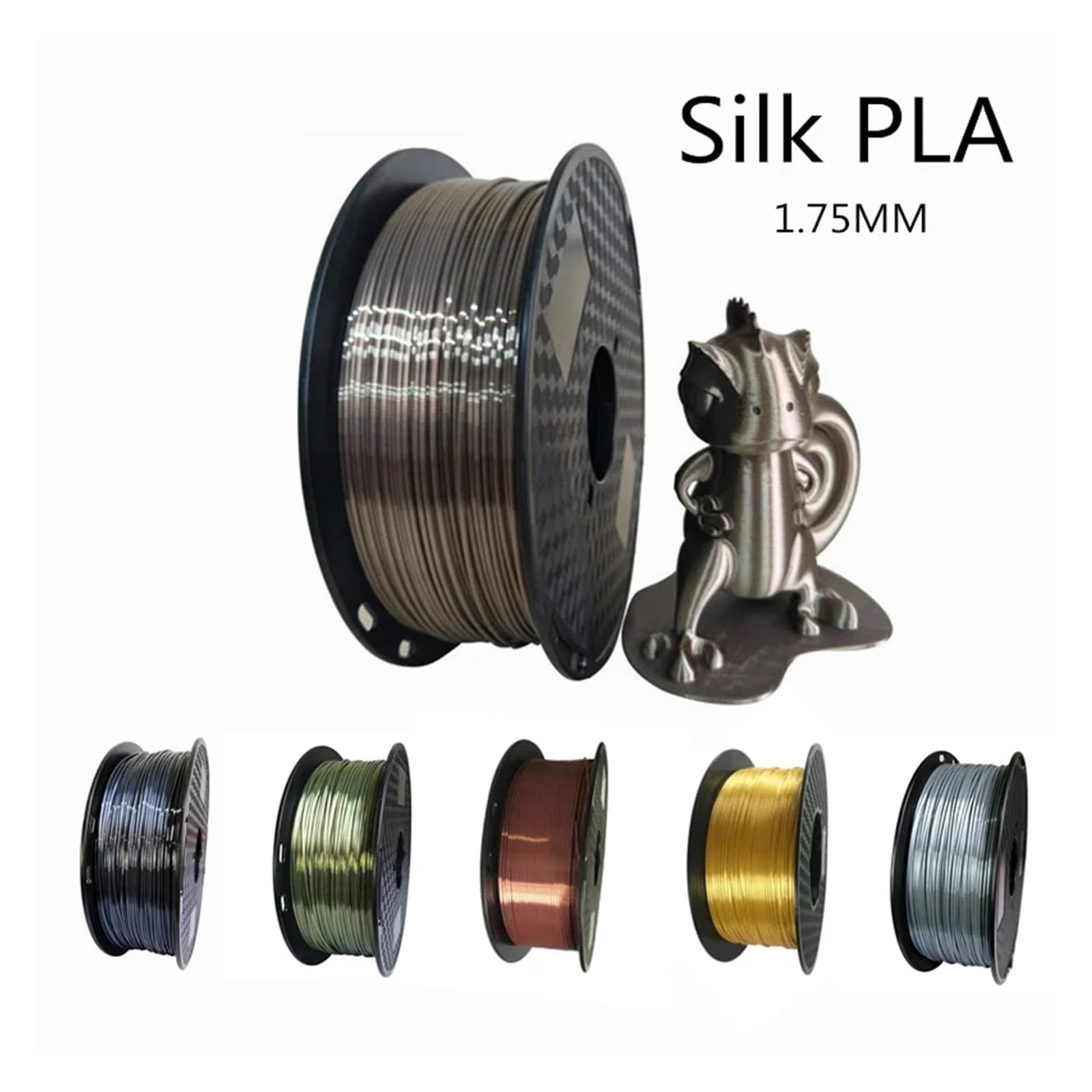 3D-Druckerfilament, 3D-Drucker 1,75 mm PLA-Filament, Seidenroségold, 250 g/500 g/1 kg, glänzendes metallisches Gefühl, 3D-Druckmaterial, seidig Druckfilament(Rose gold 500g)