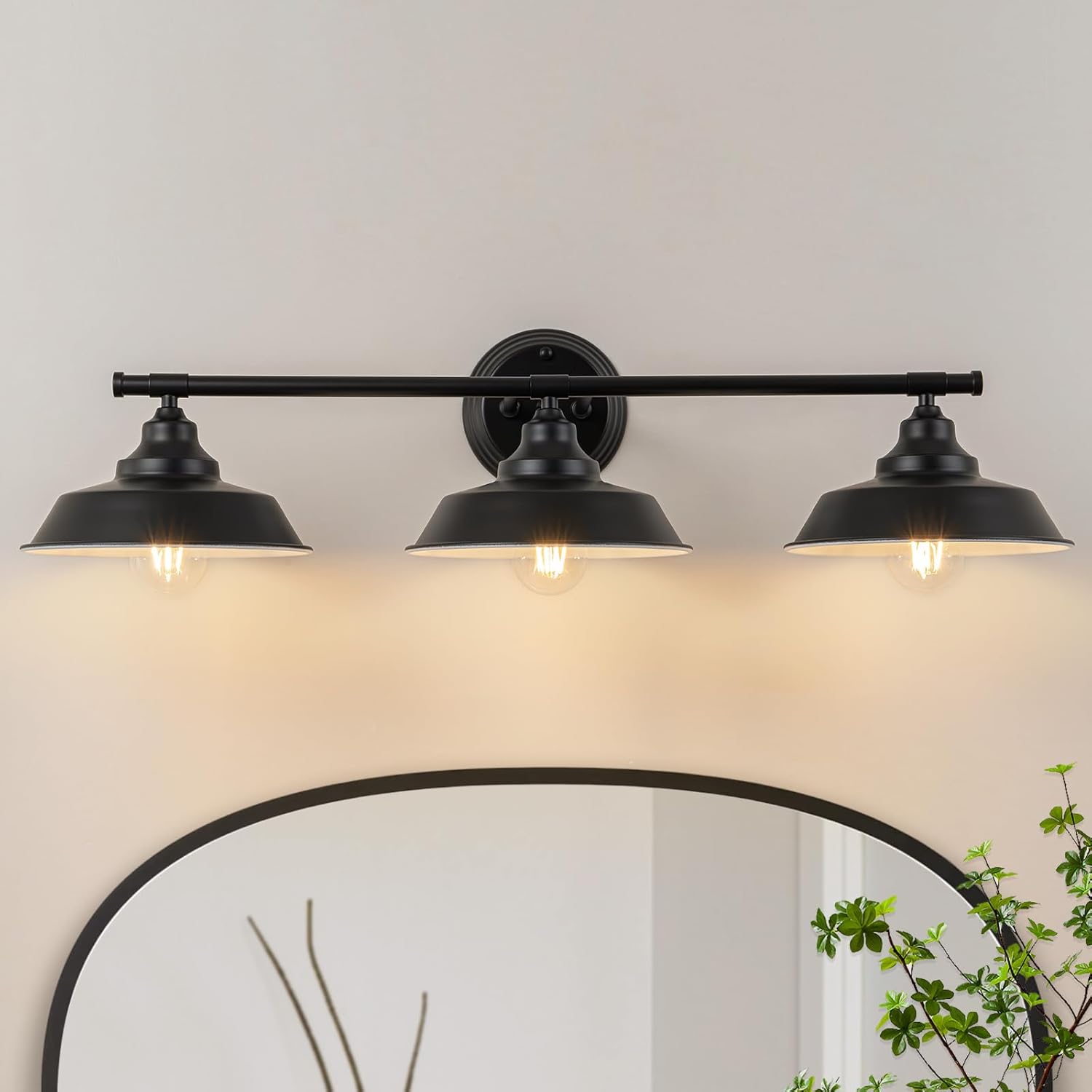 GoYeel Bathroom Vanity Light Fixtures Over Mirror? Matte Black Vanity Wall Sconce Lighting 3 Lights Rustic Farmhouse Vanity Light Industrial Indoor Wall Light Fixture for Bathroom Dressing Table