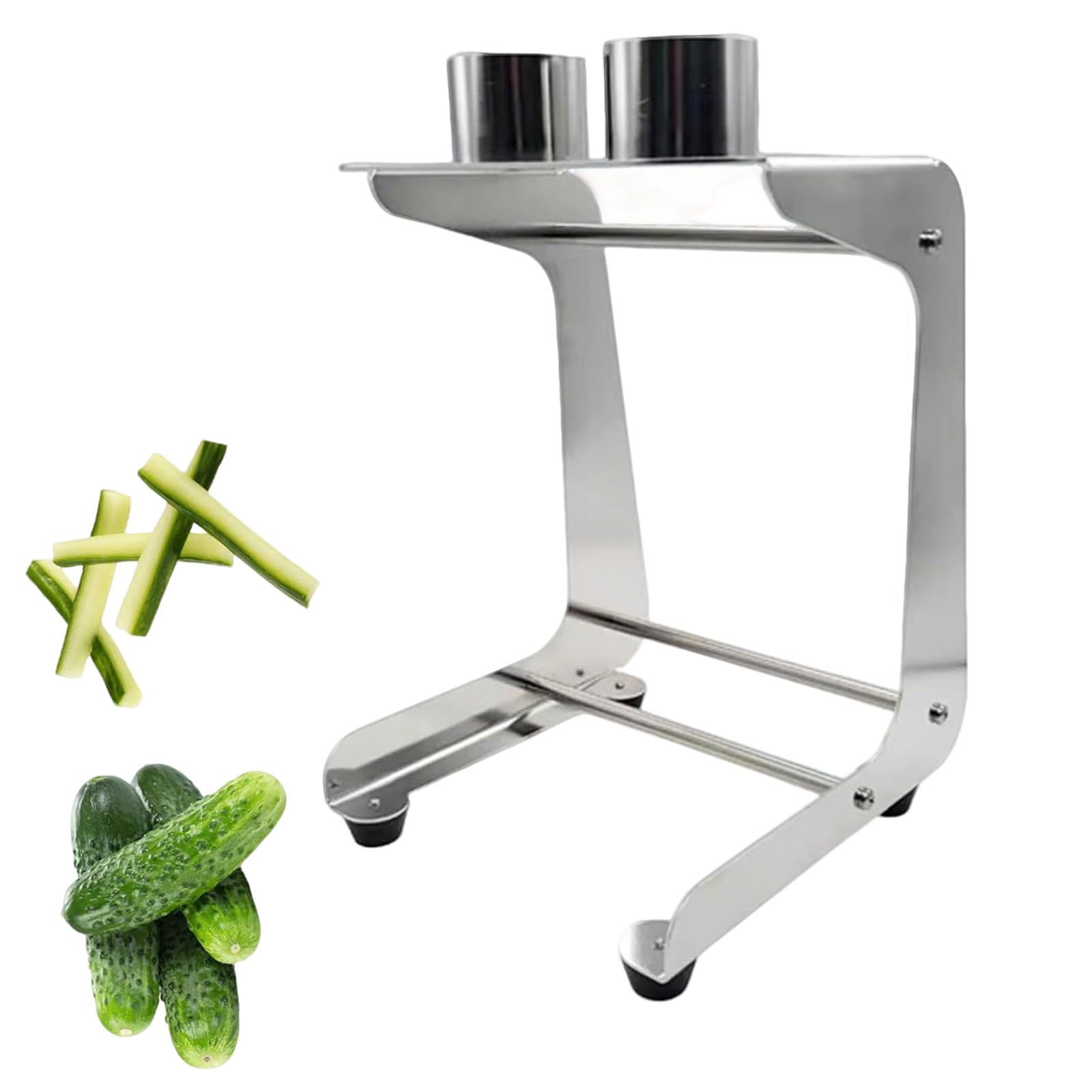 XUFWANYE Cucumber Peeler on Stand - For cucumber up to ≤1.96" - Stainless Steel Blade, 6/8/10/12/14/16-Cut Options, for Cooking Sushi Meal Preparation Salad Making 6Cut+10Cut