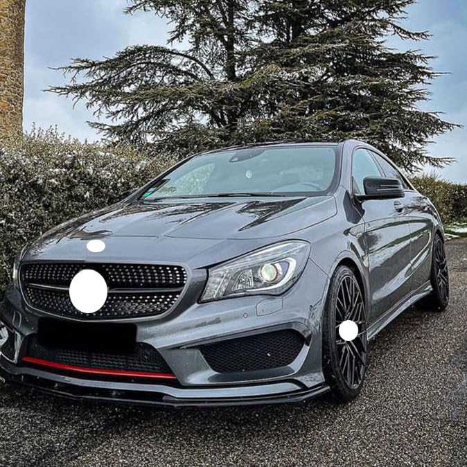 AMAIR Auto Frontlippe Frontspoiler für Mercedes-Benz CLA-Class C117 CLA200 260 CLA45 AMG 2013-2015,Frontlippe Spoiler Protector Car Styling Karosserie-Anbauteile,A/Carbon Fiber