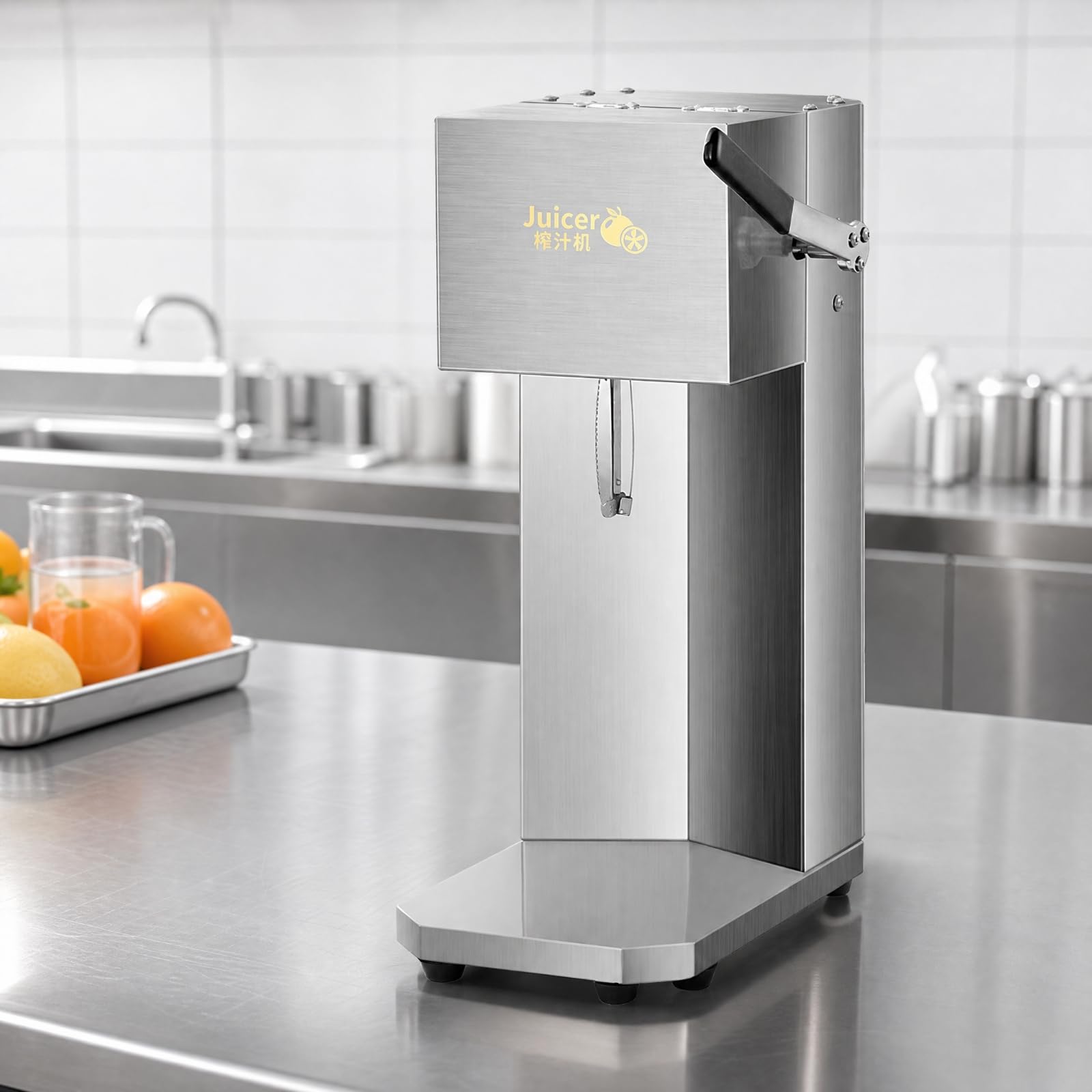 Milageto Spremiagrumi Elettrico con Asta a Spirale Resistente Spremiagrumi in Acciaio Inox per Preparazione Bevande, Caffetterie
