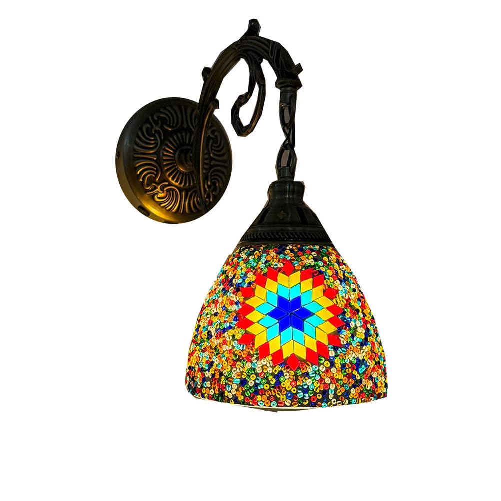 GAUUA Turkish Mosaic Wall Lamp Handcrafted Glass Luminaria Led Wall Light Corridor Sofa Background Lighting Home Room Decor Lampe