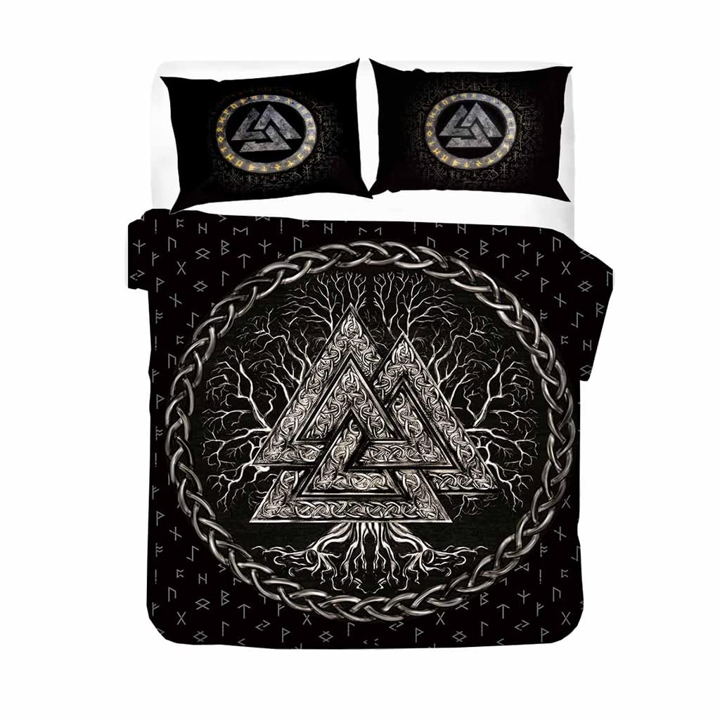 Literie Viking mythologique pour créer une ambiance de chambre nordique et chaleureuse