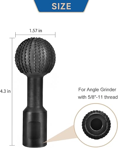 Miniatura 2 de JonPhoe Rebabas rotativas de esfera con roscas de 5/8-11 para amoladora angular de 4 1/2 pulgadas y 5 pulgadas, accesorios de amoladora angular