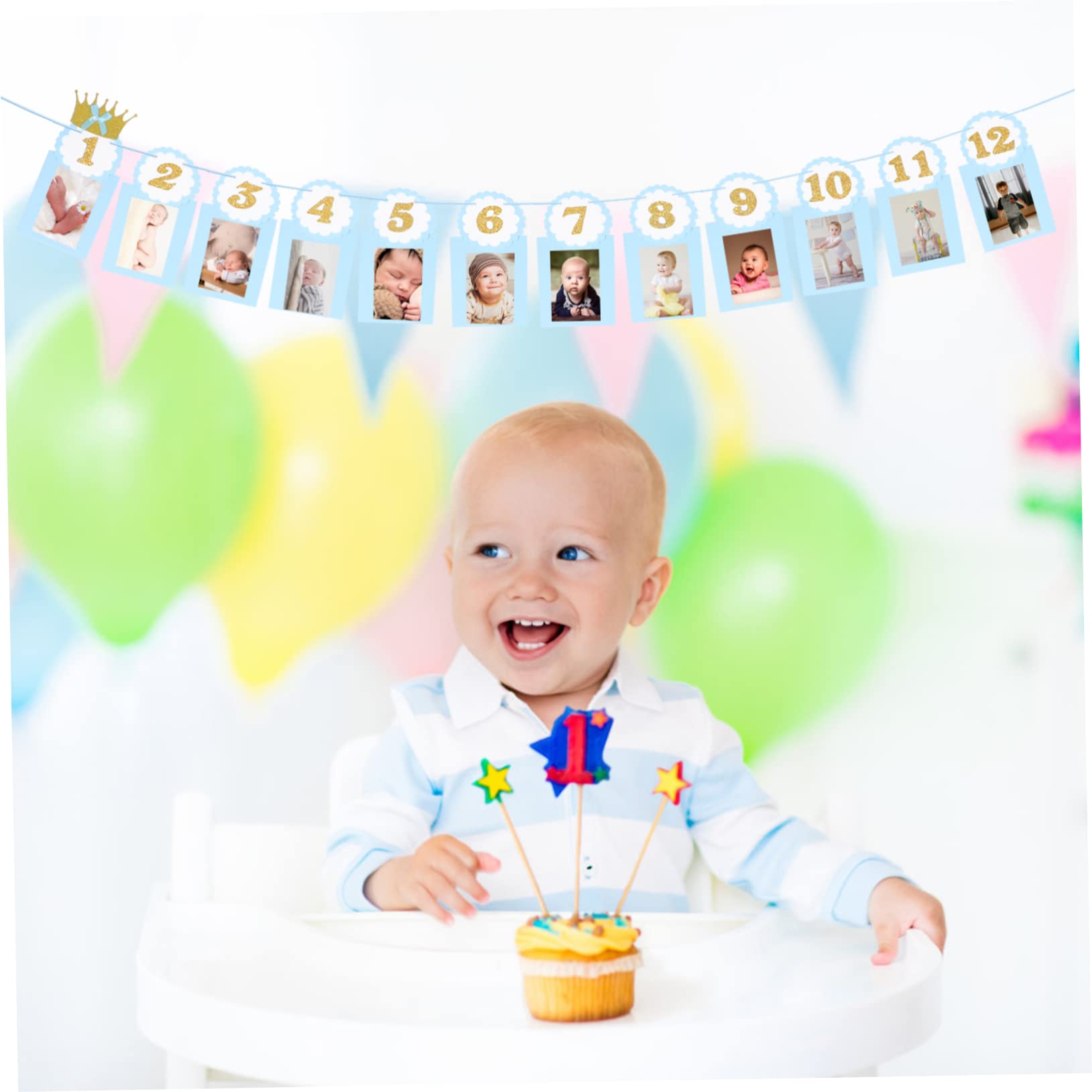 Toyvian 3 Set Di Banner Fotografici Per Il Primo Compleanno Attraenti Decorazioni Per Il Compleanno Del Bambino Articoli Per Feste