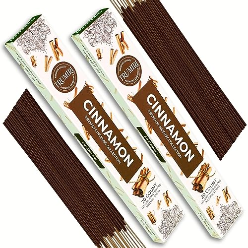 Cinnamon Incense Sticks - Incienso de Canela - Total 40 Insence-Sticks - Dual Pack of 20 Insense - Inciensos - Inscents - Natural Non Toxic Ingredients - Incents - Incence - Inscense