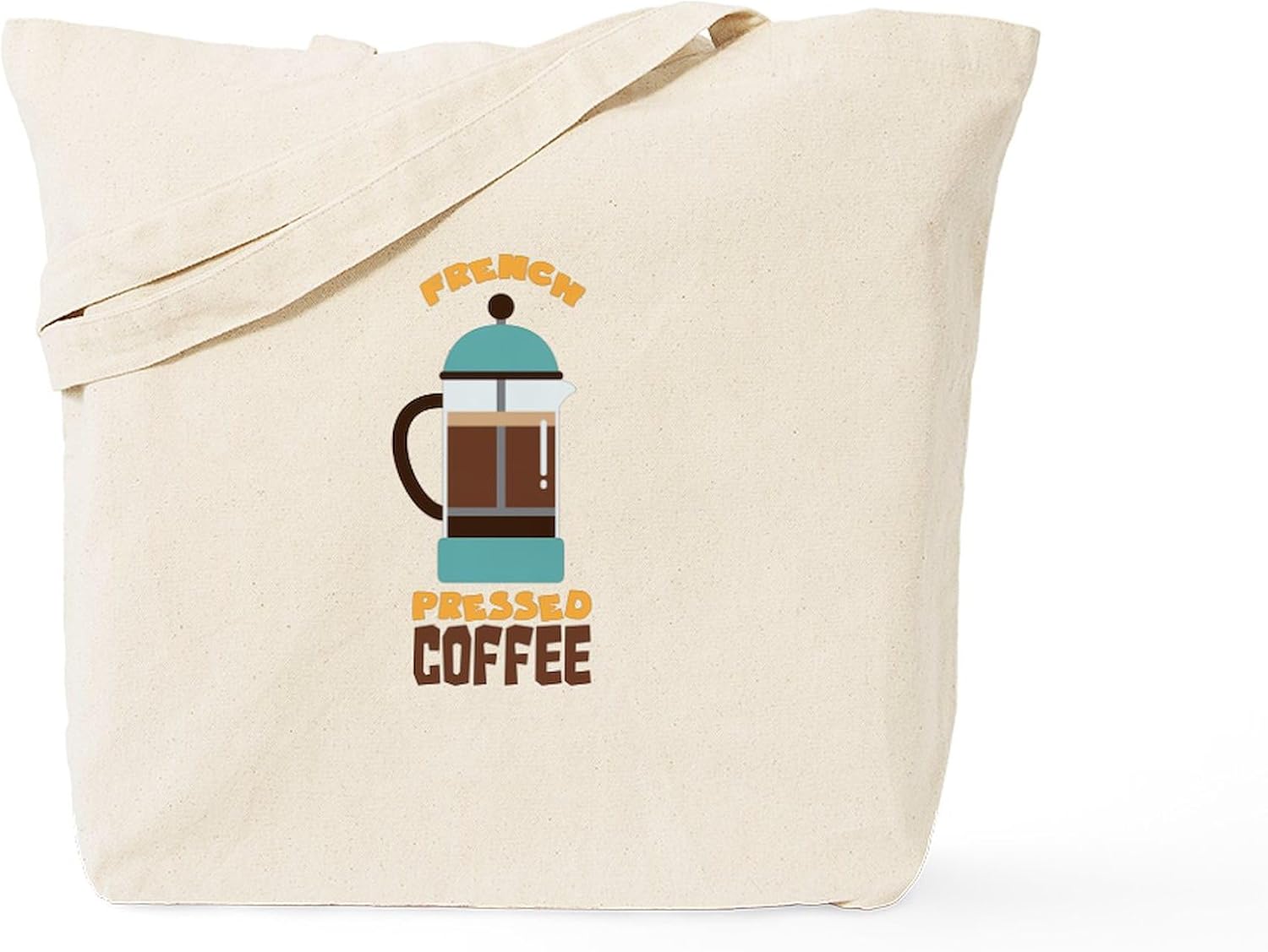 CafePress French Pressed Coffee Tote Bag Reusable Natural Beige Canvas Shopping Bag
