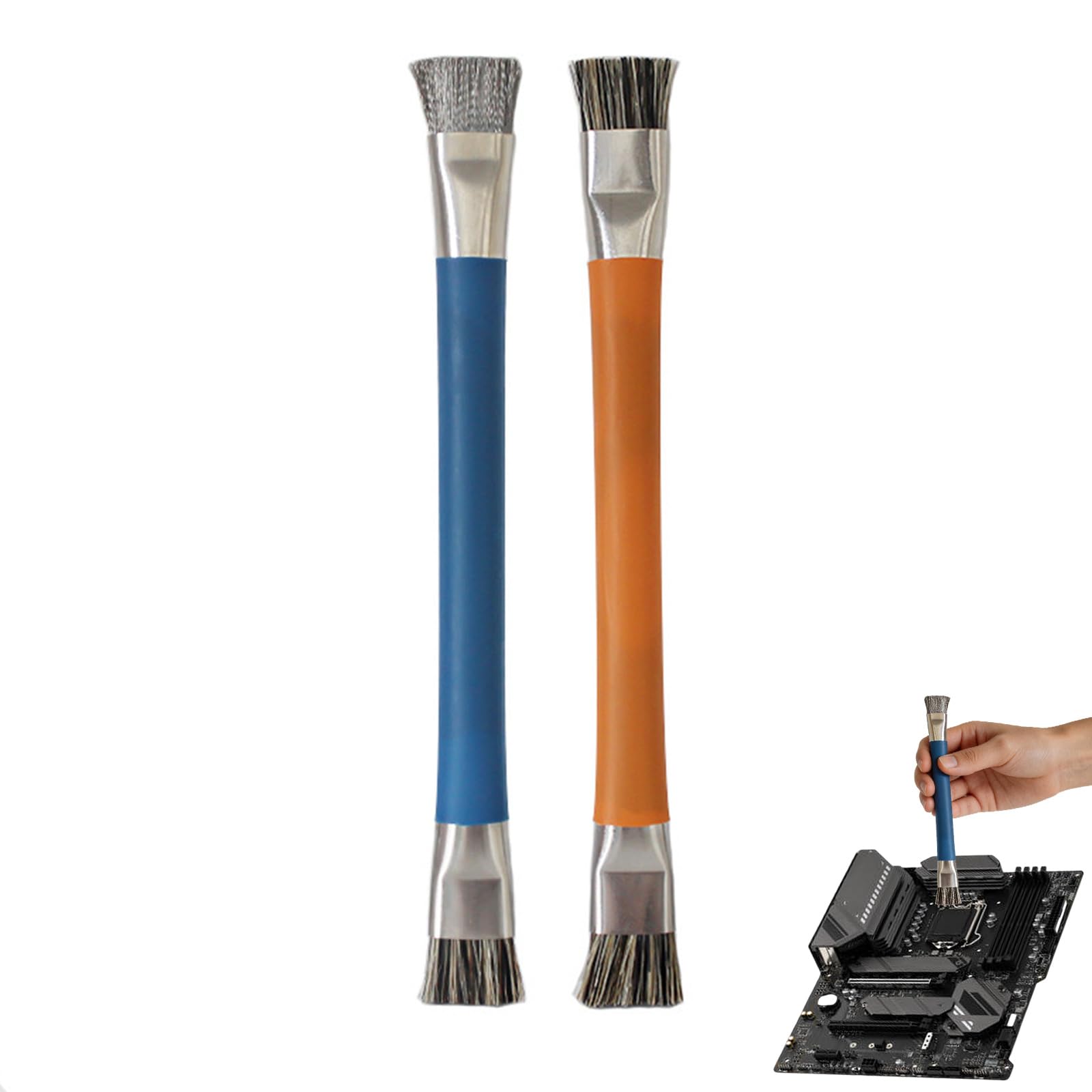 2Pcs Cleaning Brushes, Motherboards Cleaning Brush, with Straight Handle Ergonomic Design/Anti‑Slip/Anti-Static Brush, for PCB Motherboards Phone Computer