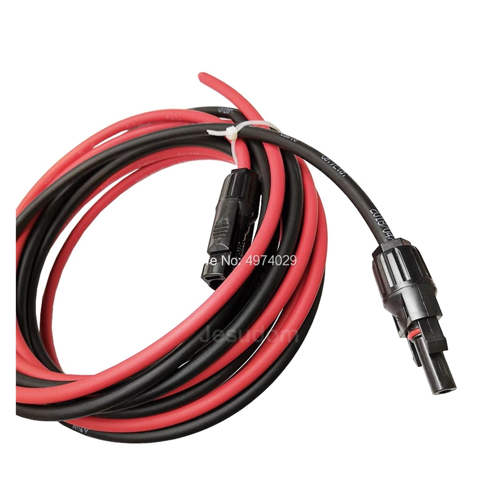 Cavo fotovoltaico Cavo Solare da 1 Metro a 5 Metri, 1 Paio, 6 mm² (10 AWG), Cavo conduttore in Rame fotovoltaico Rosso o Nero, Cavo di prolunga connettore Maschio e Femmina.(2M)