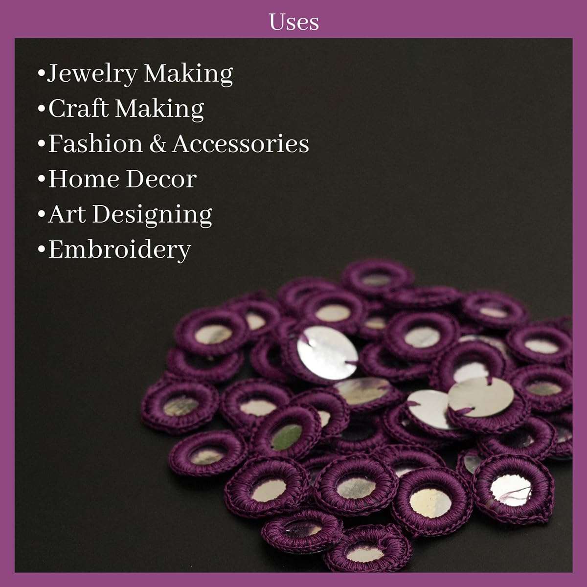 Embroiderymaterial Crochet Rings for Embroidery and Craft Purpose (Purple, 100 Pieces, 18MM) 4
