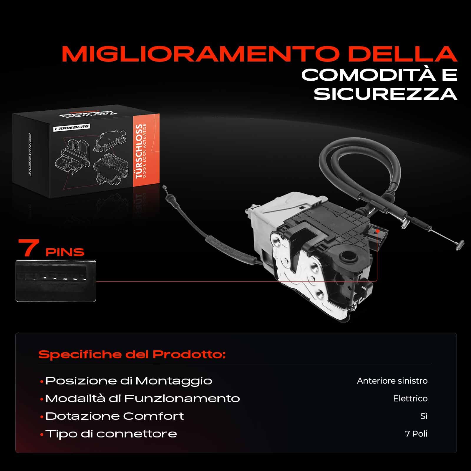 Frankberg Serratura porta serratura auto Anteriore sinistro Compatibile con Tucson TL TLE Tucson TLE Tucson TL SUV Replace# 81310-D3010; Posizione di installazione: Anteriore sinistro