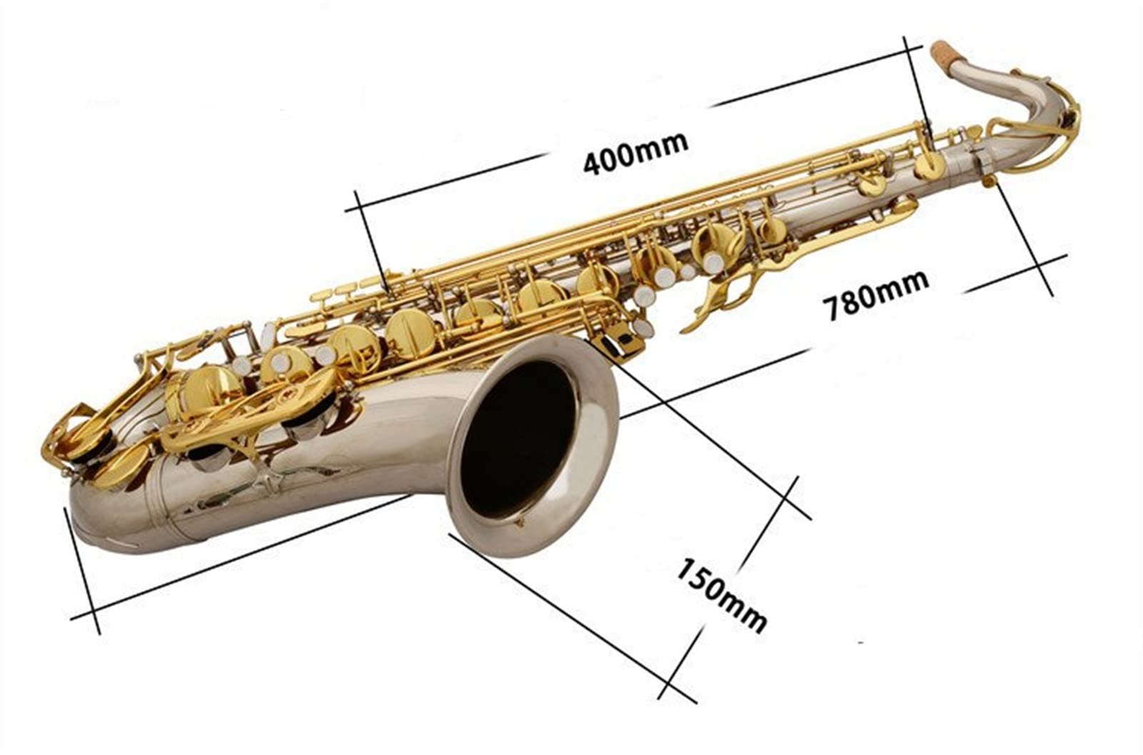 B Flat Sassofono Tenore Nichelato Oro Chiave Sassofono Principianti Prestazioni Professionali Entry-Level Sax Ottone