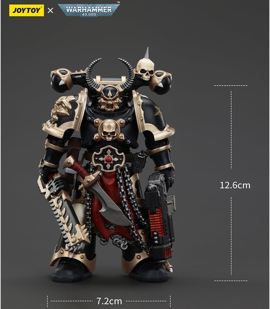 JOYTOY Warhammer 40k Chaos Space Marines Black Legion Chosen with Combi-melta and chainsword 1:18 Scale 4.96in Action Figure Mecha Joy Toy Collection Model