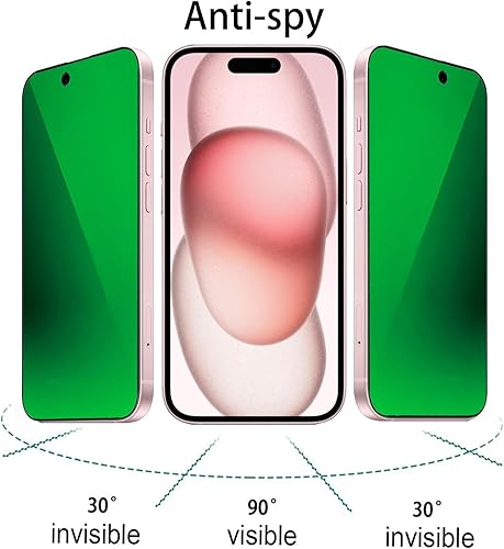 Miniatura 33 de 2 piezas de espejo de vidrio templado anti-azul de privacidad protector de pantalla anti-espía película antiespía compatible con iPhone 14
