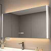 ★新品未使用☆＊ＬＥＤ照明付きミラーキャビネット Amazon.co.jp: ミラーキャビネット 洗面所 LED照明付き,ミラー