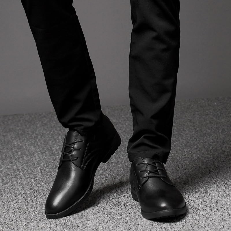 Men's Black Business Shoes Classic Patent Lace-up Formal Oxford Mens Waterproof Dress Shoes2