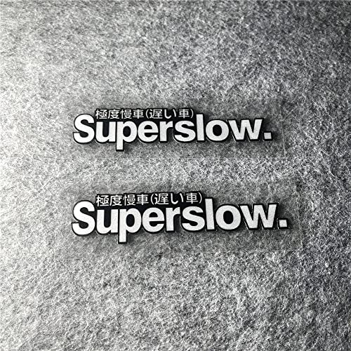 Image of Car Styling Sticker for Japanese Superslow Snail Creative Words Auto Oil Tank Window Body Vinyl Computer Case Motocross Decals (B 10x2.5cm 2PCS)