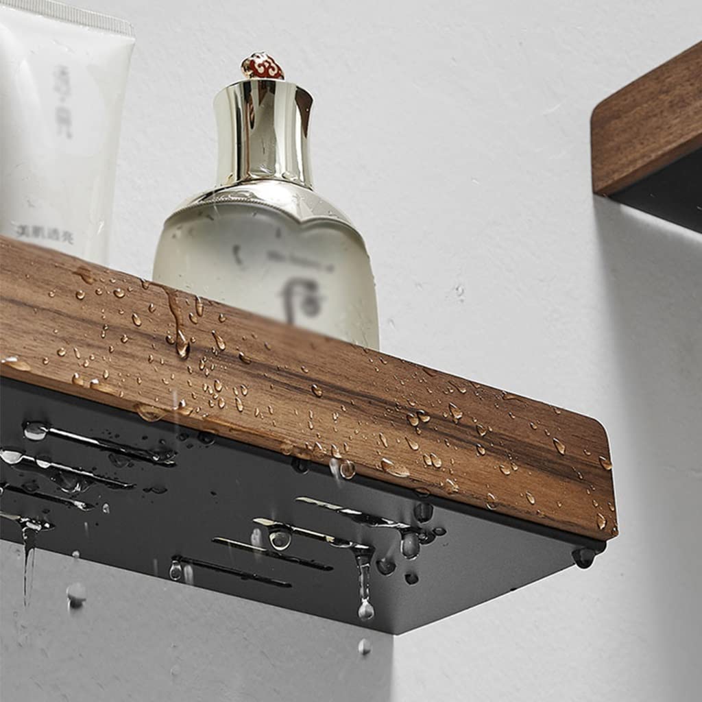 Scaffale da Bagno Squisito Scaffale da Bagno, Scaffale per Shampoo da Bagno con Doccia a Parete, Scaffale Multiuso per Cosmetici, Legno massello (Color : 30cm)