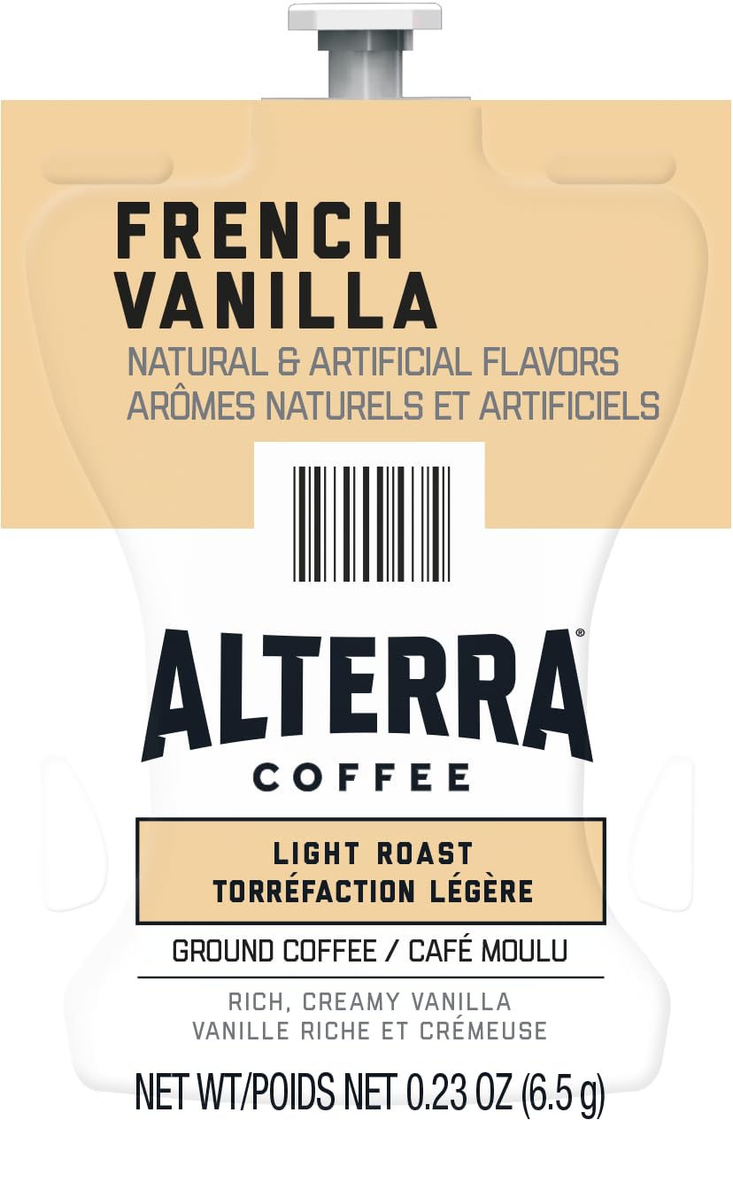 Alterra A183 Alterra Coffee Freshpacks, French Vanilla, 100/CT, Black