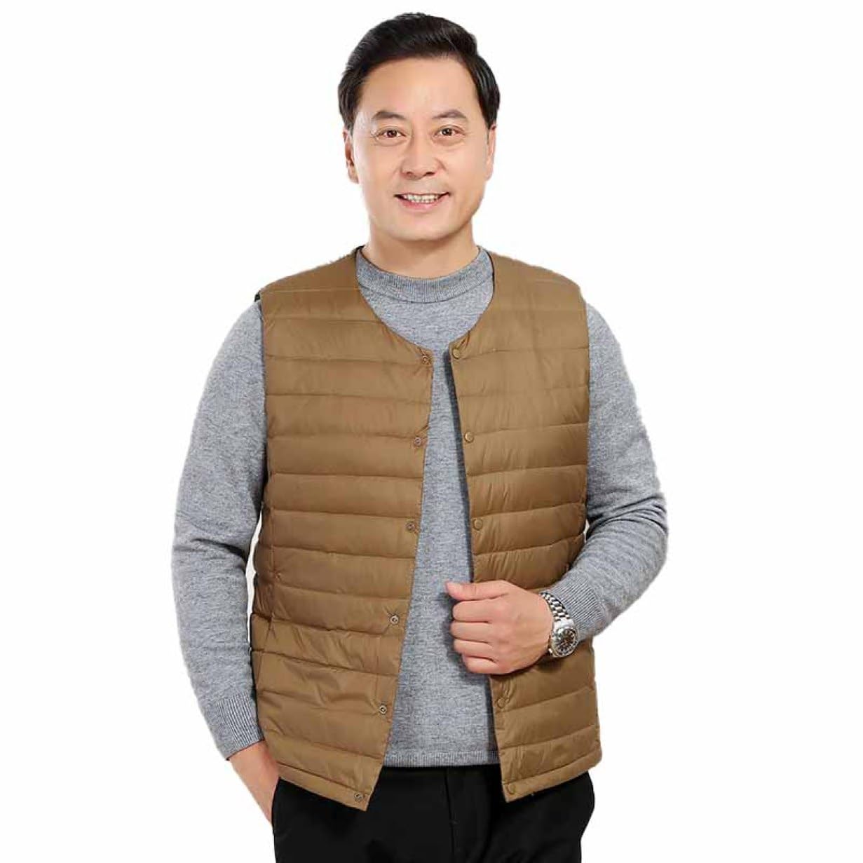 TAION タイオン インナーダウン ベスト ジレ アウター メンズ ベーシック Vネックボタン 防寒 003 冬新作 - ファッション通販 d  fashion [lsjdln] インナーダウンベスト メンズ Vネック ボタン ジレ 暖かい 保温 軽量 防風 インナーダウン スーツベスト ビジ