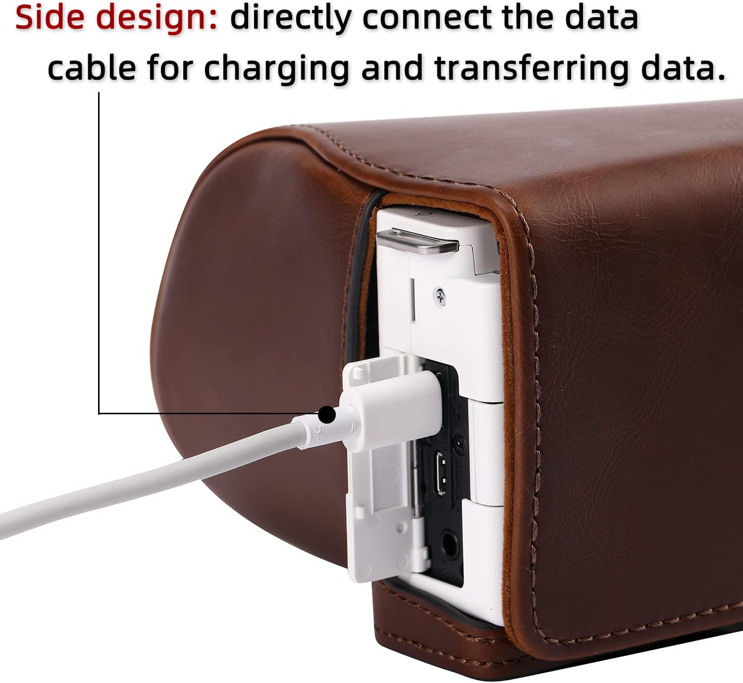 XEVN for Sony ZV-E10 case,for Sony ZV-E10 case,Premium PU Full Body Leather Camera Case Bag for Sony Alpha ZV-E10 Fit 16-50mm Lens with Camera Shoulder Strap