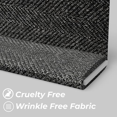 Image of BIGREAMS Unstitched Black Grey Herringbone Wool Blazer Yarn-Dyed Fabric for Three Piece Suit | 58 inch Wide, Wrinkle Free, Best for Coat Pant, Nehru Jacket,Free Size (5 Meter for AS Per Your Use)