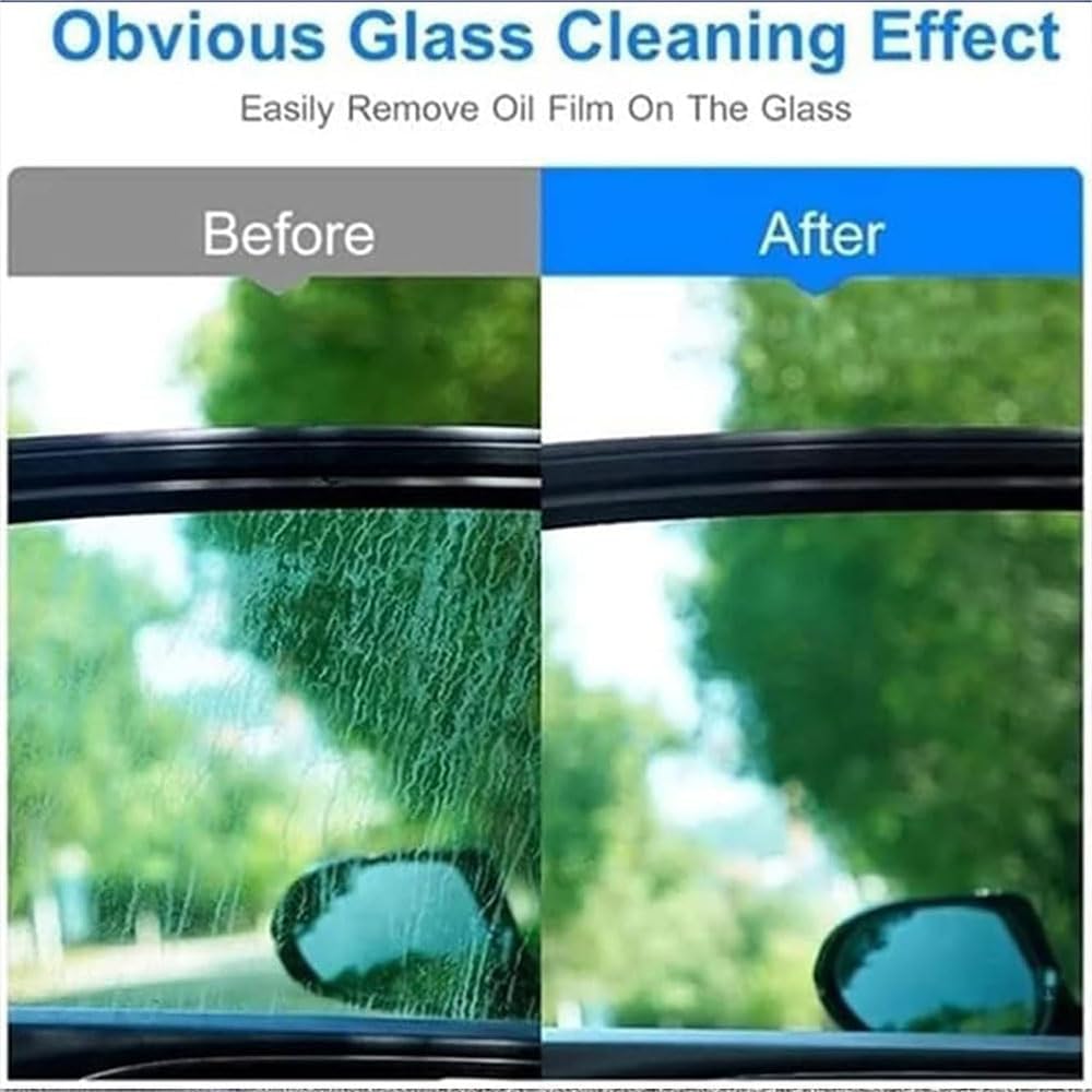 Emulsión de limpieza de película de aceite automático, limpiador de cristales Nano-Tech, limpiador de ventanas de coche para parabrisas, limpieza de ventanas, espejos y más (3 piezas)