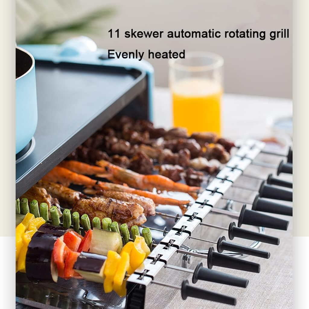 hot Pot Automatic Rotating Skewers Machine Multi-Function Hot Pot Barbecue Integrated Non-Stick Coating Shabu-shabu Skewers Machine stockpots (Color : Orange)