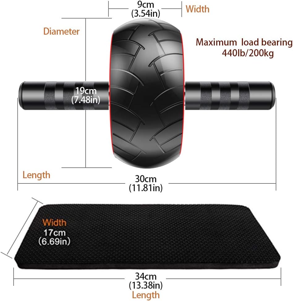 KANSOON Ab Roller Wheel Exercise Equipment - 3/4 Ab Wheel Innovative Ergonomic Abdominal Roller Ab Workout Equipment - Ab Roller for Home Gym - Ab Machine for Ab Trainer -Abs Roller with Knee Pad