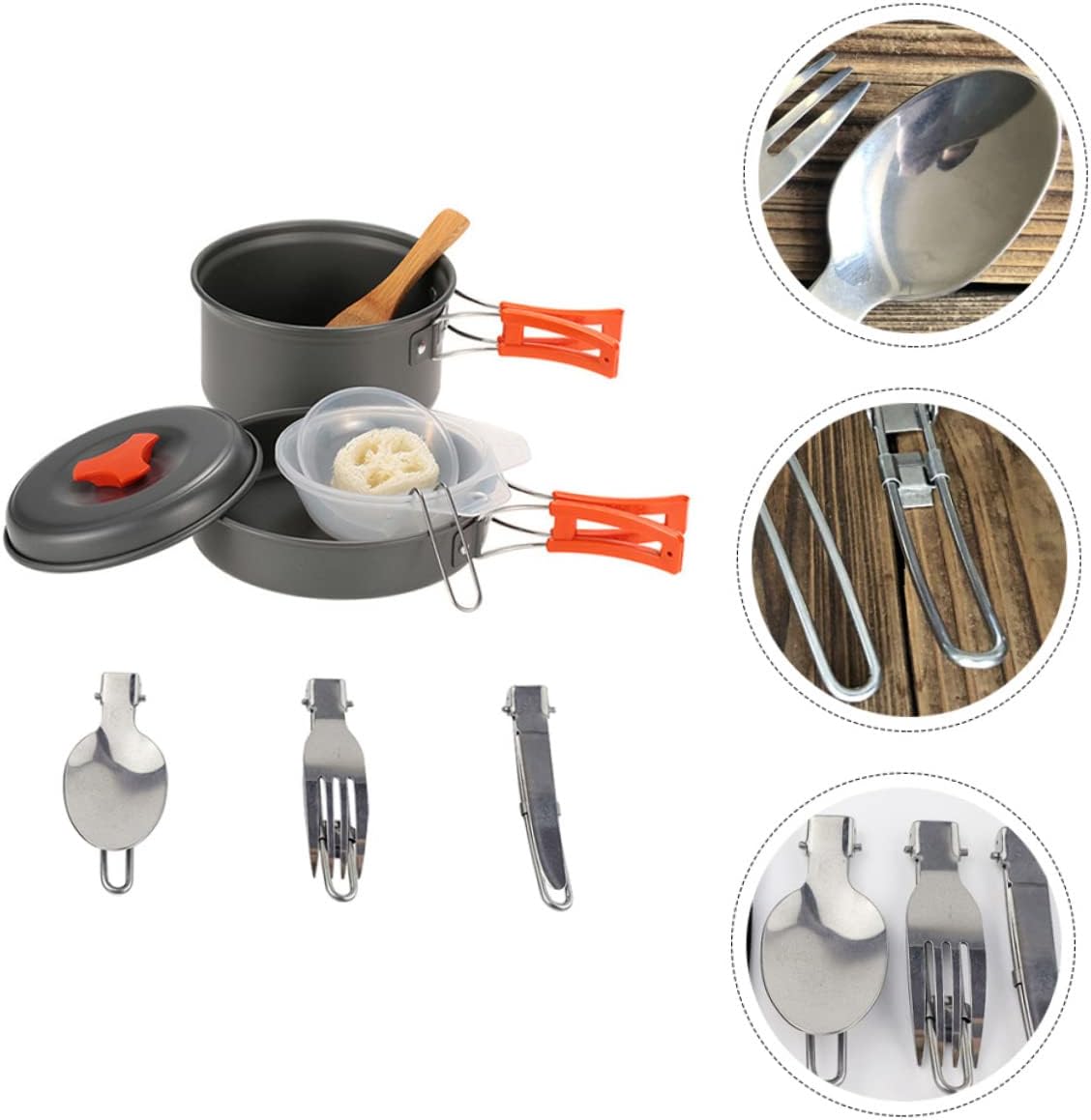 Totority Compact Camping Cooking Set Picnic Pot Utensils Camping Pan Set for People