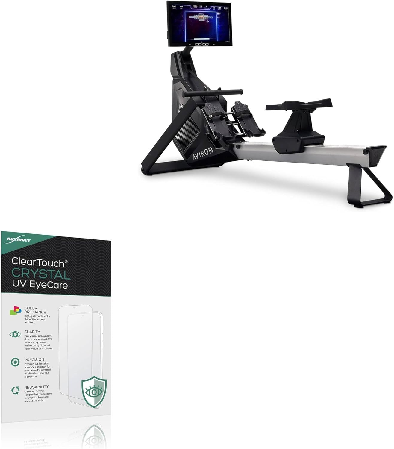 BoxWave Screen Protector Compatible With Aviron Strong Rower (22in) – ClearTouch Crystal Anti-UV EyeCare (2-Pack), Filters out Harmful Blue Light Reduce Fatigue