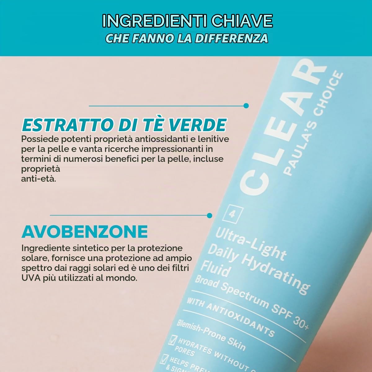 Paula's Choice Crème de Jour SPF 30, Combat les Pores, Pelle Grasse, 60 ml | Fluido Giorno Ultraleggero Con Protezione UVA/UVB - Riduce Punti Neri E Pori - Pelle Tendente a Imperfezioni - Con Vitamina E