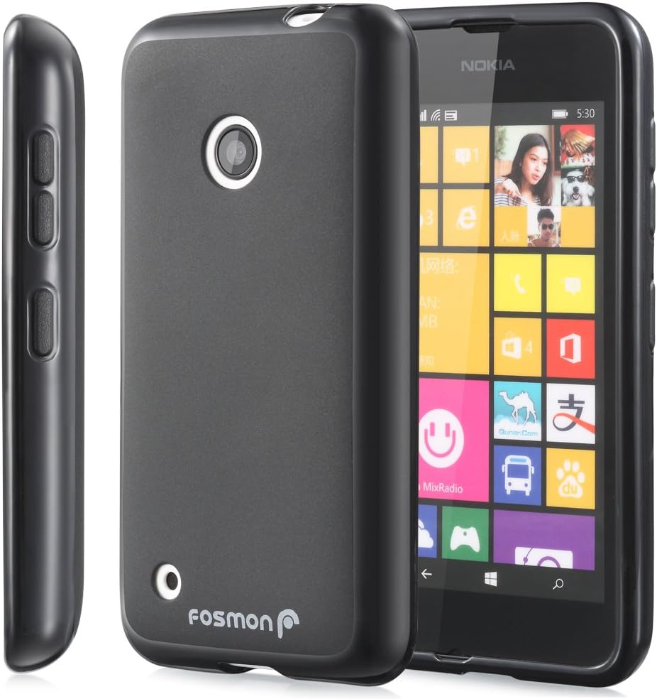 Fosmon DURA-FROST Smooth Durable & Flexible Slim Fit TPU Case Cover for Nokia Lumia 530 (Black)