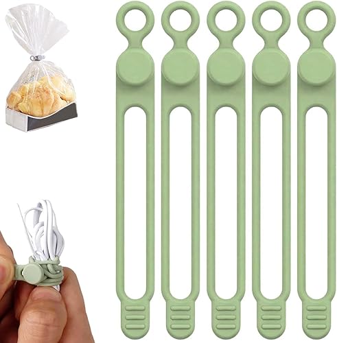 Miniatura 13 de Organización y gestión de cables de silicona, bridas de cable reutilizables, soporte para cables, cargador, organizador de alambre para agrupar y