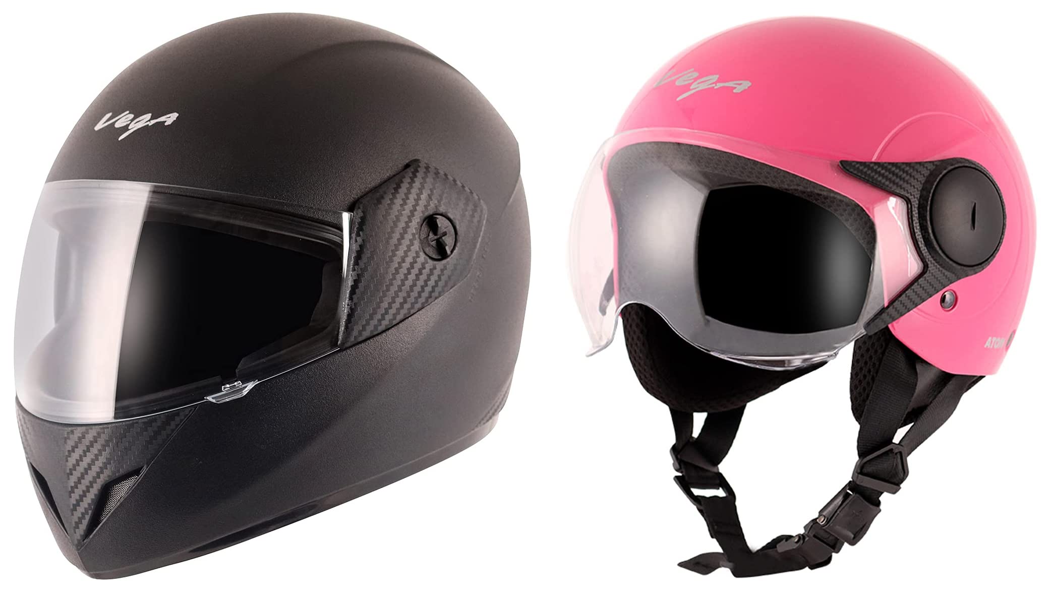 Vega Atom Pink Helmet-M & Cliff Black Helmet-L-image-35