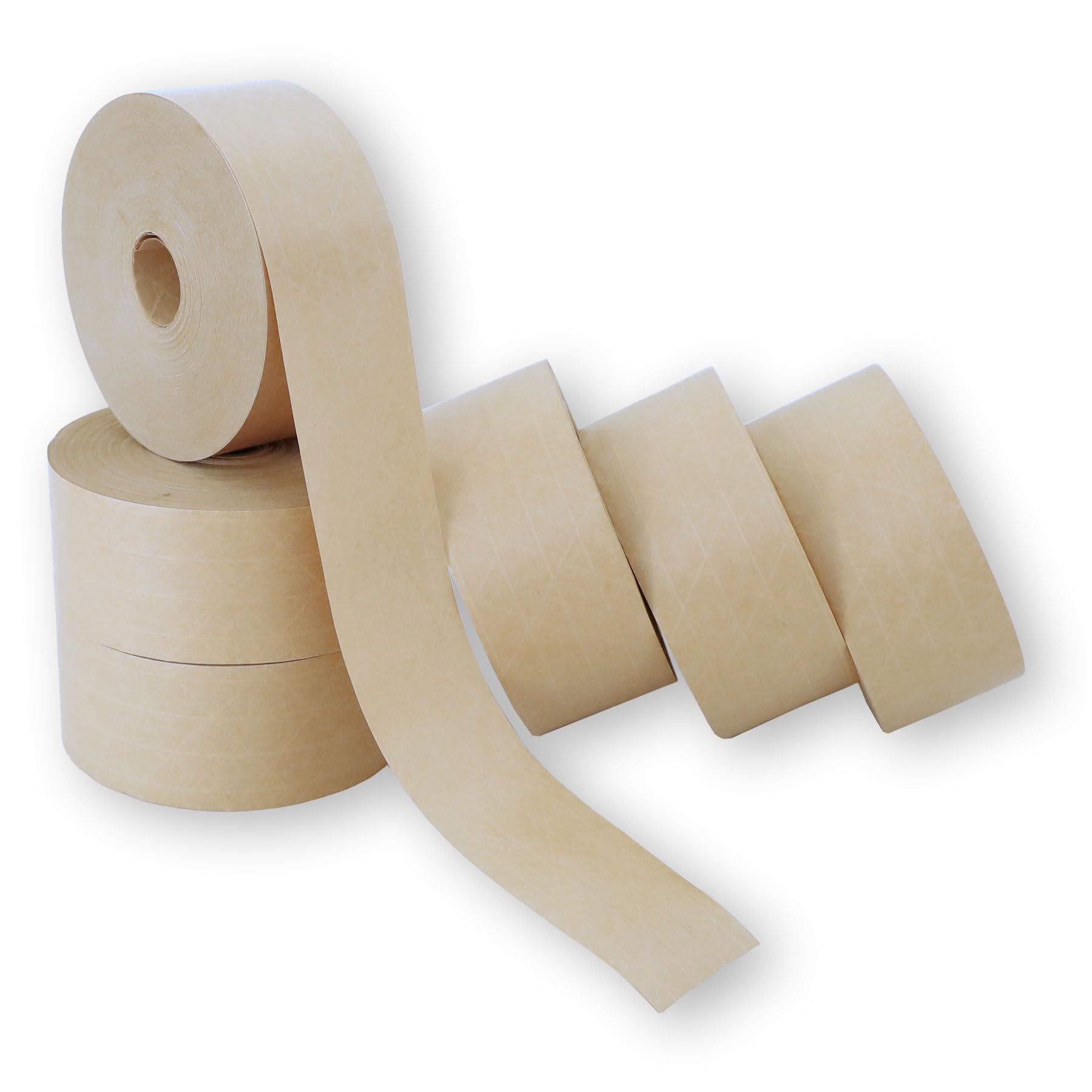 Europack24 6 Rollen Nassklebeband Kraftpapier 70mm x 150m gitterverstärkt | leise abrollend | Paketklebeband für nahezu alle Kartonagen | stark klebendes Packband/Paketband