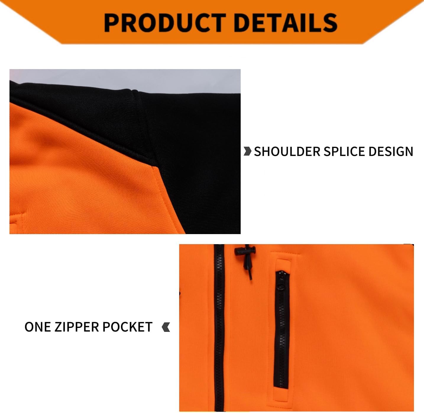 FONIRRA Hi Vis Hoodie for Men Sherpa Fleece Safety Jackets Zipper High Visibility Construction Work Sweatshirts - Image 5