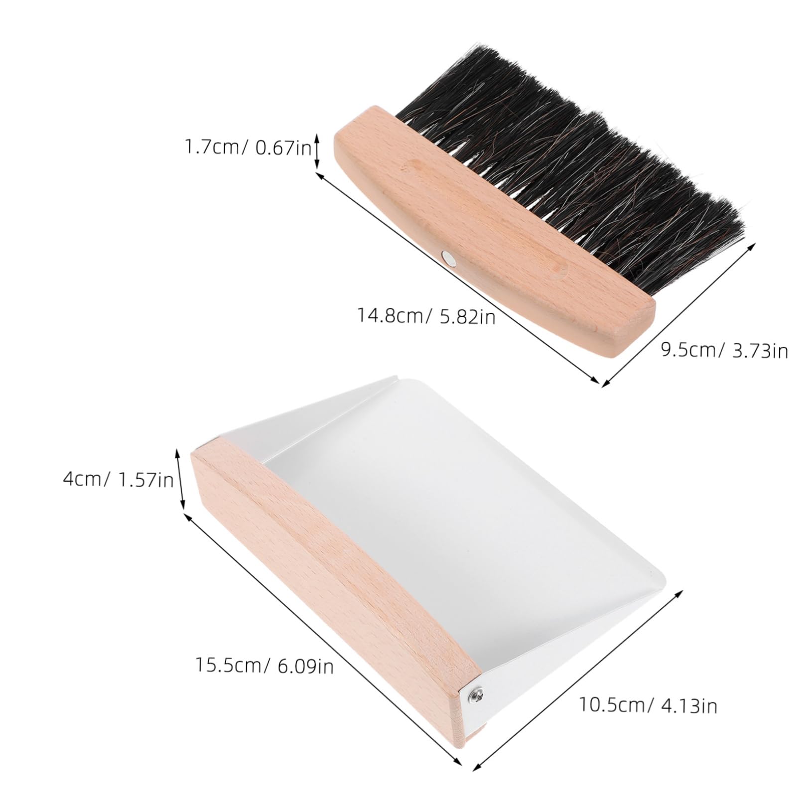 Set Mini Scopa da Tavolo e Paletta in Plastica Bianca, Spazzola Portatile Compatta Setole Miste Sintetiche e Naturali, Pulizia e Risparmio Spazio per Scrivania, Ufficio e Auto